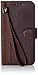 AceAbove Leather Wallet Cover with Hand Strap for Samsung Galaxy S6 - Dark Brown