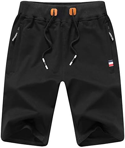 ZOXOZ Kurze Hosen Herren Shorts Sports Baumwolle Mit Reißverschluss Elastische Taille