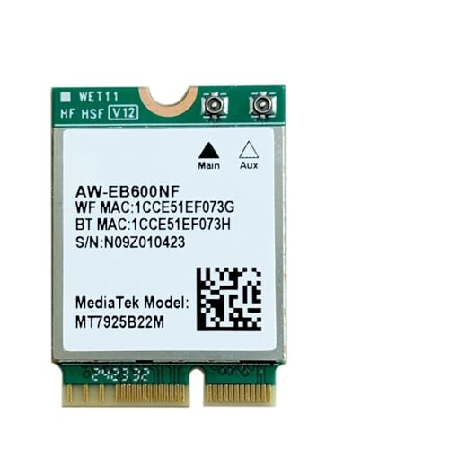 MT7925 WiFi7 Network Card Bluetooth 5.3 M.2 NGFF Wireless Adapter 5400Mbps Tri Band 2.4G 5G 6GHz WiFi 7 for Windows11(MT7925)