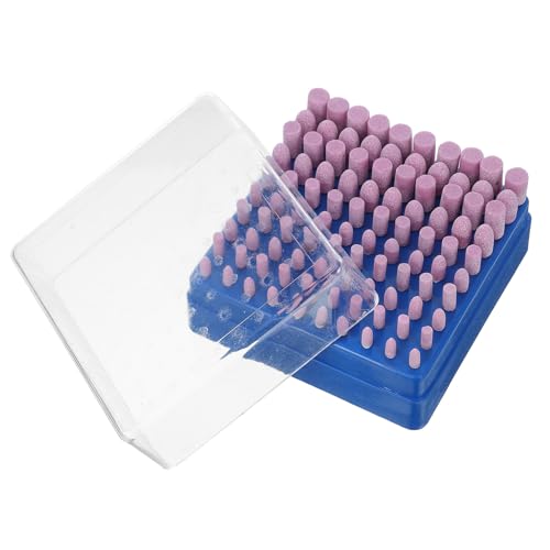 VILLFUL Lot de 100 fraises à meuler en corindon rouge, tige de 3 mm, tête de polissage pour métal, compatibles avec les outils rotatifs pour la finition, le polissage et le bricolage.