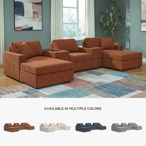 Image of Signature Design by Ashley 5-Piece Modular Pit Sectional Sofa, Spice