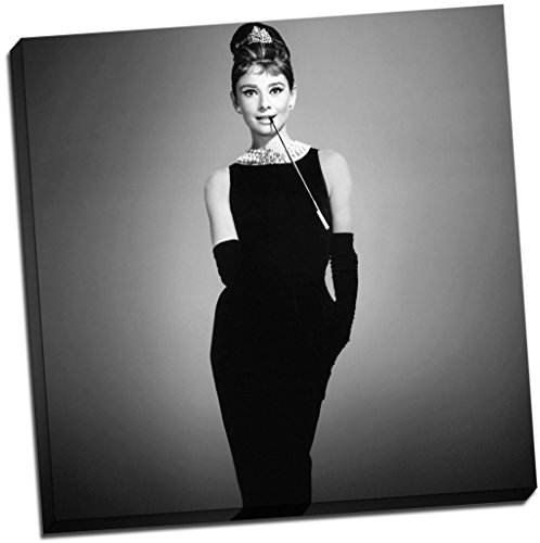 Audrey Hepburn Schwarz & Weiß Leinwandbild Frühstück bei Tiffany Wand...