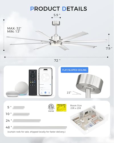 Smart Ceiling Fan with Voice Control