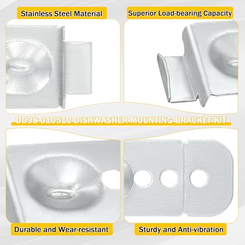 Image of 2 Pack DD98-01051C Dishwasher Installation Brackets Kit