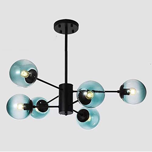 Lustre plafonnier moderne bleu luminaire suspendu E27 salon salle à manger