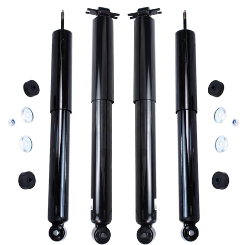 Detroit Axle - Front and Rear Shock Absorbers for 2007-2017 Jeep Wrangler 2018 Wrangler JK 4 Complete Shock Absorber Assembly 2008 2009 2010 2011 2012 2013 2014 2015 2016 Replacement
