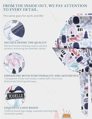 Image of Scrub Caps for Men and Women with Buttons, Classic Surgical Caps | Double-Sided Printed, Adjustable,Long Hours, Sweatbands, Fabric Help Reduce Static Buildup