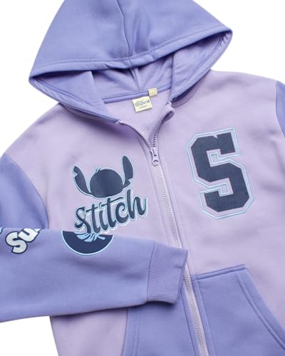Image of Disney Lilo and Stitch Girls Cozy Fleece Zip Up Graphic Hoodie Sweatshirt | Soft Fleece Interior, Warm Without Bulk, Breathable Comfort, All-Day Wear