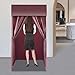 Portable Clothing Store Fitting Room, Folding Fitting Room Portable Dressing Room Freestanding Foldable Changing Room with Curtain for Clothing Shops, Shopping Malls (Pink)