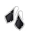 Kendra Scott "Signature" Alex Rhodium plated Black Glass Drop Earrings