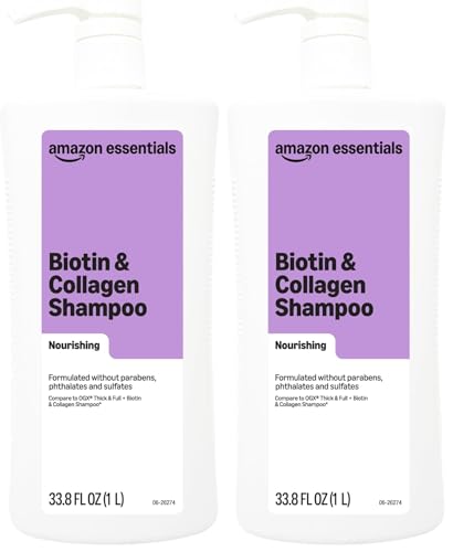 Amazon Essentials Biotin and Collagen Shampoo 33.8 Fl Oz 2 pack