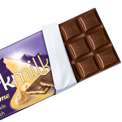 Milka Dark Milk Nougat-Créme 1x 85g I Zartherbe Alpenmilch-Schokolade I mit Nougat-Créme-Füllung I Milka Schokolade aus 100% Alpenmilch I Tafelschokolade (Packung mit 10)