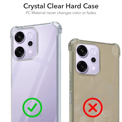 Image of Jkobi Shockproof Crystal-Clear Back Cover for Oppo Reno14 Pro 5G | Oppo Reno 14 Pro 5G (Anti Yellow Case | Drop & Camera Protection | Hard Polycarbonate)