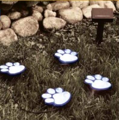 Newpowa Solar Paw Print Lights, Solar Lights Outdoor Dog Paw Lights (Set Of 4),Cat Puppy Animal Garden Lights Path Paw Lamp Walkway Lighting For Patio,Yard,Any Pet Lover(Solar White Paw) #TOP2
