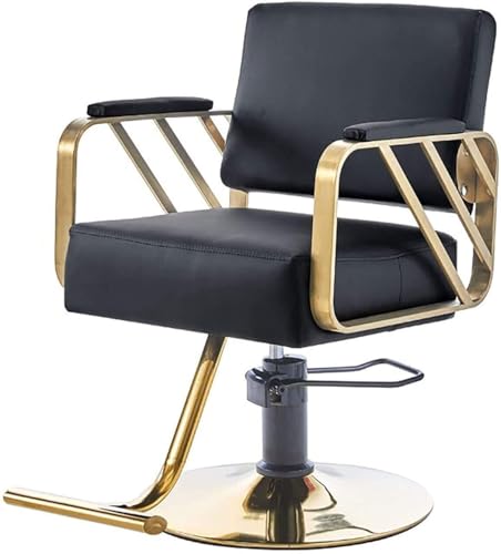 Hydraulic Salon Chair, Reclining Beauty Chair with Stainless Steel Base, 360° Swivel, Adjustable Height, High Elastic Sponge Cushion, Ergonomic Tattoo Chair for Salon & Barber Shops