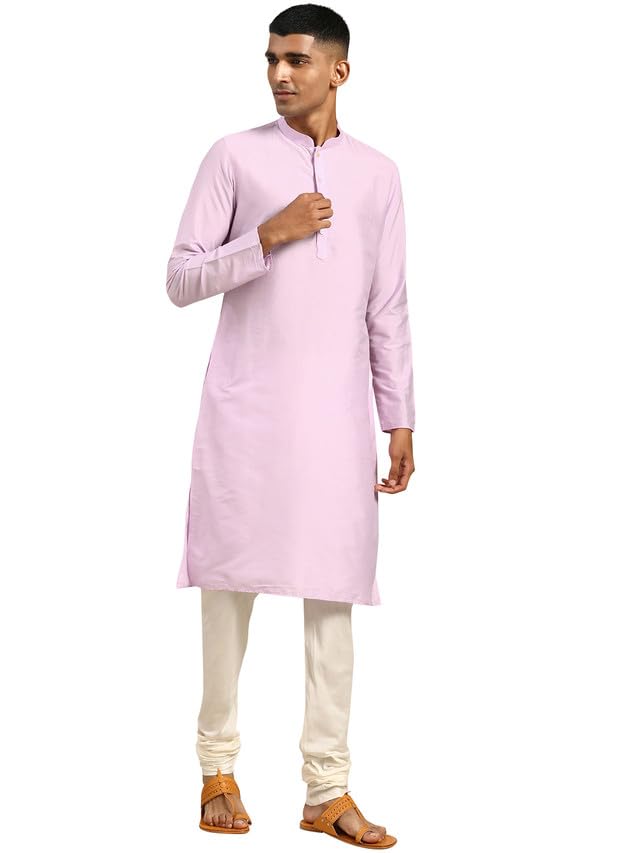 Kurta solide en coton mélangé pour éviter la chaleur lors des fêtes en taille 38