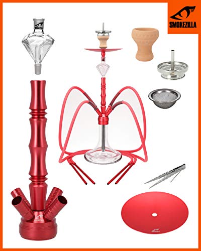 Smokezilla® MINYA 4S Aluminium Shisha Set 86cm | Komplettset mit Kaminkopf Kaminaufsatz Kopfsieb und Molassefänger… – Bild 8