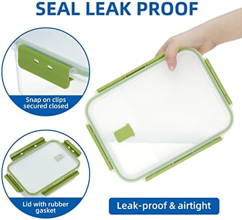 4 Pieces Food Storage Container with Lids Airtight Plastic Kitchen Storage Container Nesting Rectangular Tupperware Set BPA-free Container for Microwave Fridge Dishwasher Safe, 250/ 600/ 1350/ 2500ml