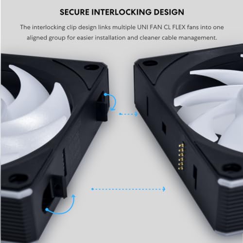 Image of Lian Li UNI Fan CL Flex 120mm Reverse Blade ARGB Fan, 3 Pack, Controller Included - Black (12RCL1F3B)