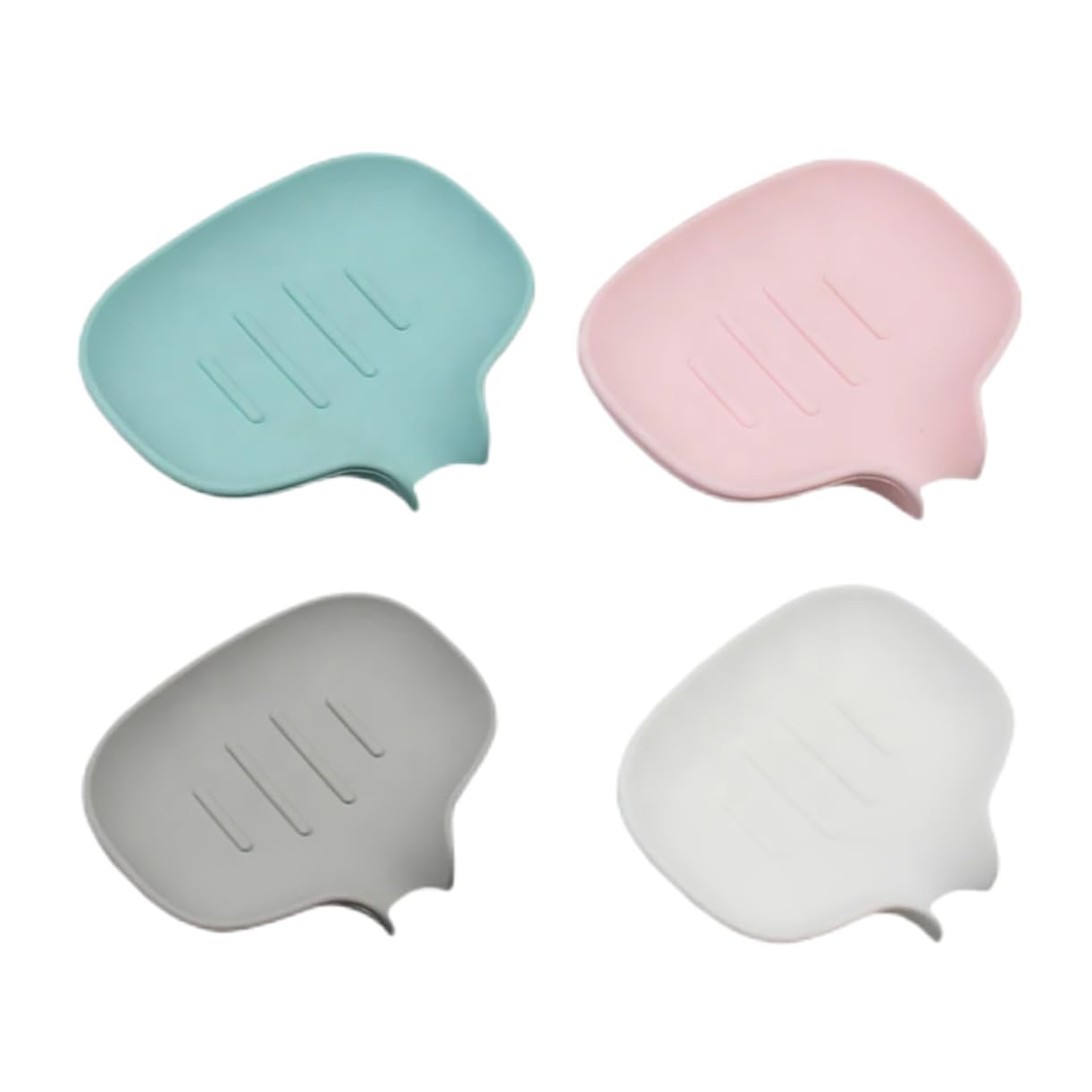 Portasapone in Silicone Drenante per Bagno, 4 Pezzi | Design Creativo Moderno, Uso Vicino al Lavandino, Drenaggio Rapido per Ridurre gli Sprechi
