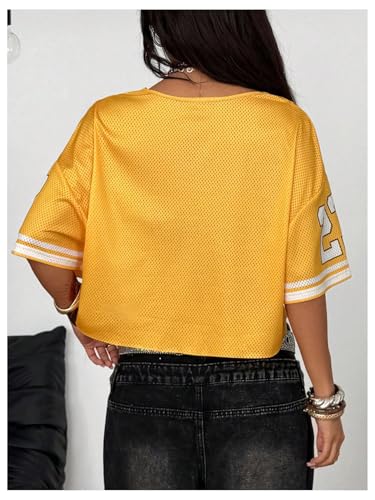 Image of RoseSeek Women's Lace Mesh Jersy Shirts V Neck Off Shoulder Crop Tops Tee