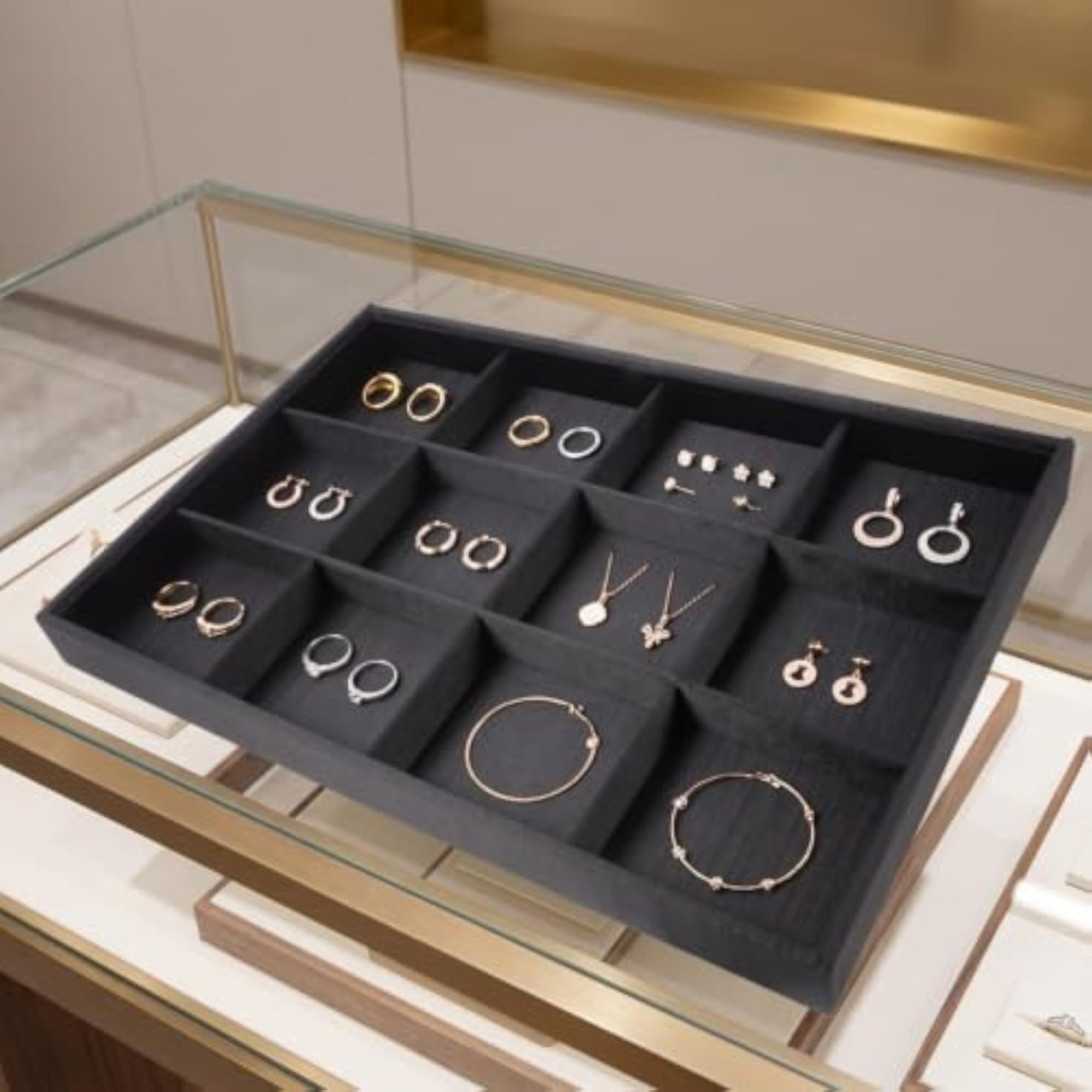 Black Jewellery Display Tray for Dressing Table