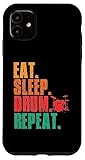 Eat Sleep Drum Repeat Drumming Retro Drummer Gift