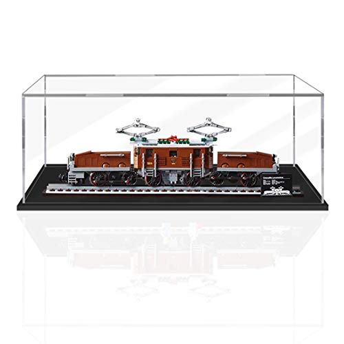 OATop Baustein Acryl Display Box, Staubdichte Display Case für Lego 10277 Lokomotive Krokodil Crocodile Locomotive Zug (Vitrine Schaukasten Nur im Lieferumfang Enthalten, kein Lego Kit) -3MM