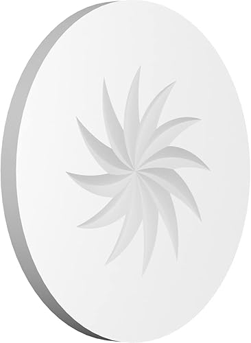 Ekena Millwork ROSP080X080X050GRY12 Roseta espiral estándar Grayson con borde cuadrado, 8 pulgadas de ancho x 8 pulgadas de alto x 12 "P