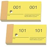Nezyo 1-200 Blocs Numérotés Tickets, 10 x 5 cm, Jaune