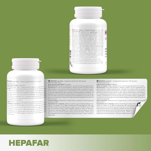 Sensilab Leberkur – 120 Hochdosierte Mariendistel Kapseln für 120 Tage – Leber Kur, Leber Komplex & Fettstoffwechsel – Mariendistel, Artischocke, Löwenzahn, Vitamin E – 80% Silymarin – Hepafar