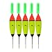 QualyQualy 5 Pcs 30g EVA Floats + 10Pcs Fishing Glow Sticks Long Vertical Buoy Luminous Night Lighting Fishing Floats Bobber Bulk Set