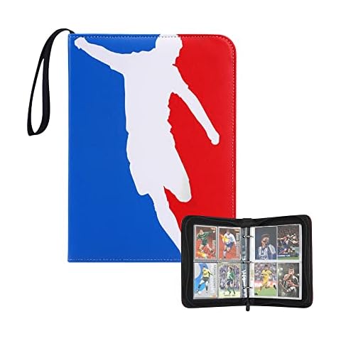 Furado Football Cards Album, 400 Pockets Collectible Card Album, Trading Cards Album, Football Card Holder Album, Cards Trainer Albums, Waterproof Card Binder for Cards with Zipper and Handle Strap Cover