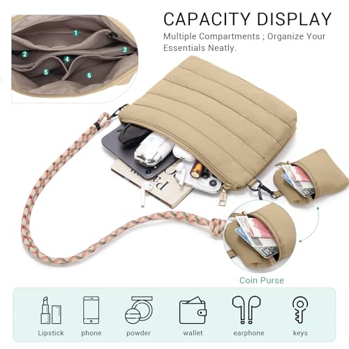 Image of ACUARIO Crossbody Bags for Women - Puffy Tote Bag Purse for Work, Travel, Shoulder Handbag with Small Wallet