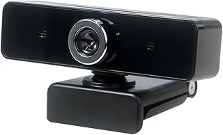 Kiboule Webcam de ângulo amplo, câmera de videoconferência com visualização ampla, webcam de transmissão ao vivo Full HD com microfone integrado de absorção de som e redução de ruído, câmera de comp