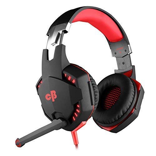 Image of (Refurbished) Cosmic Byte Kotion Each Over the Ear Headsets with Mic & LED - G2000 Edition (Red, Rubberized Texture)