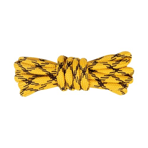 Lacets de sécurité Kilter Premium robustes antidérapants pour bottes de marche, randonnée, travail, embout en acier, chaussures de plein air, de trail et baskets, Jaune moutarde/marron, 100cm - 39