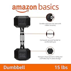 Alternative view of Amazon Basics Rubber Hex Dumbbell Hand Weight