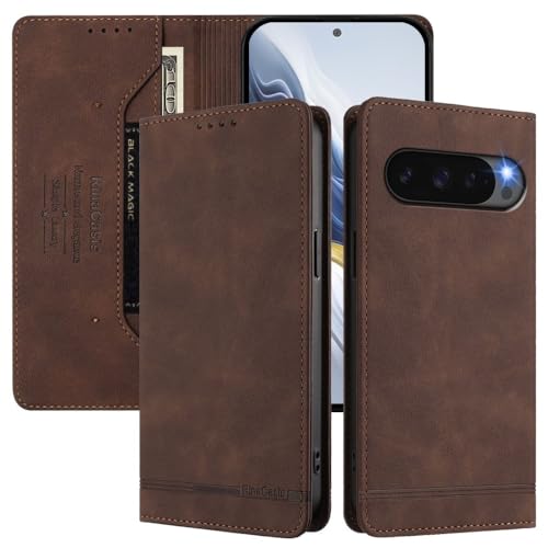 Housse en cuir Google Pixel 6A marron étui portefeuille chic à rabat