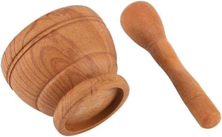 Mortar and Pestle Set,Mortar and Pestle Mortar and Pestle Set Spice Stone Grinder Pestle and Mortar Set, Kitchen Hand Manual Wood Garlic Ginger Spices Mortar Pestle Set Grinding Bowl Grinde