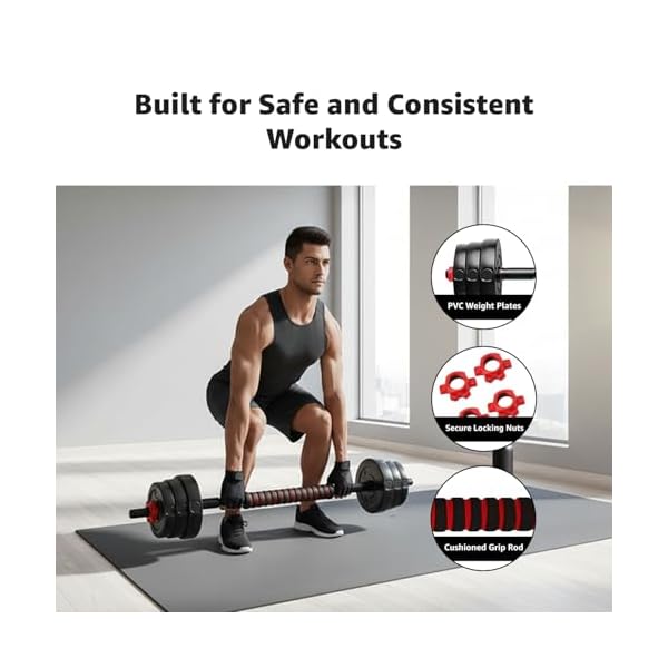 Amazon Brand - Symactive PVC 3-in-1 Convertible Dumbbells Set - Image 4
