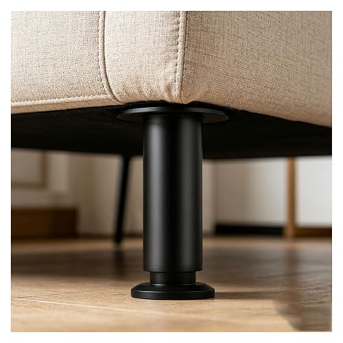 Ajustable Patas Cama, Patas para Somier Sin Taladrar, con Suela De Goma Antideslizante, Pata Regulables para Muebles, Apto para Diversos Tipos De Muebles(White,25-42cm)