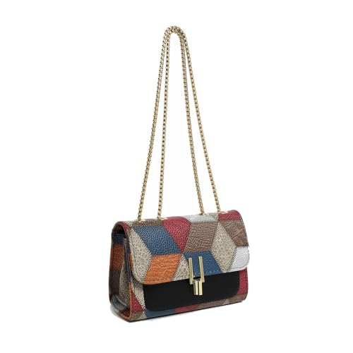 La mejor selección de Bolsas para Dama en Monterrey los 5 más buscados. 45 Bolso de mujer, bolso de mujer empalmado de moda retro,Bolsa de Mano de Piel con Cadena Metálica, Bolsas Hombro, Bandolera de Dama/Fiesta/Noche/Celular Elegante, Regalo para Mujer