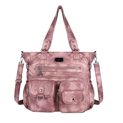 Image of Angelkiss Purses Handbags for Women PU Tote Satchel Bags for Women Pockets Shoulder Bags | PU