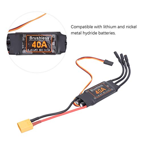 Brushless ESC, 40A, 5V / 3A BEC-Ausgang, XT60 Stecker, Eletronic Speed ​​Controller, für 2-4S Lipo, RC Flugzeuge Drohnen Zubehör