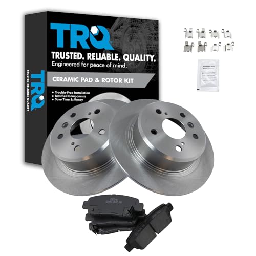 Image of TRQ Rear Ceramic Brake Pad and Rotor Set | For 1995-1999 Toyota Avalon