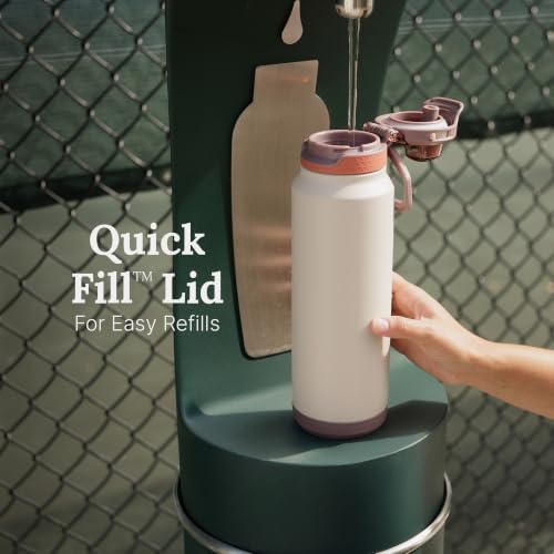 Image of ZULU Powerfill Pro 64oz Half Gallon Stainless Steel Water Bottle with Quick Fill Lid, Triple Walled Vacuum Insulated Metal, Leak Proof Locking Lid, Sip and Chug, Reusable BPA Free, White Monochrome