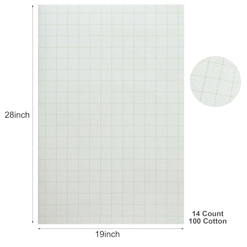 Image of Aida Cloth 14 Count Cross Stitch Fabric,19x28inch (14CT,Grid)