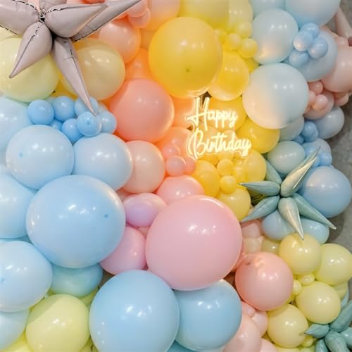 Image of Pastel Balloons, 12 Inch 35PCS Light Pink Blue Yellow White Latex Balloon, Multicolor Balloon for Kids Graduation Easter Wedding Rainbow Party Birthday Bridal Baby Shower Party Decorations Supplies