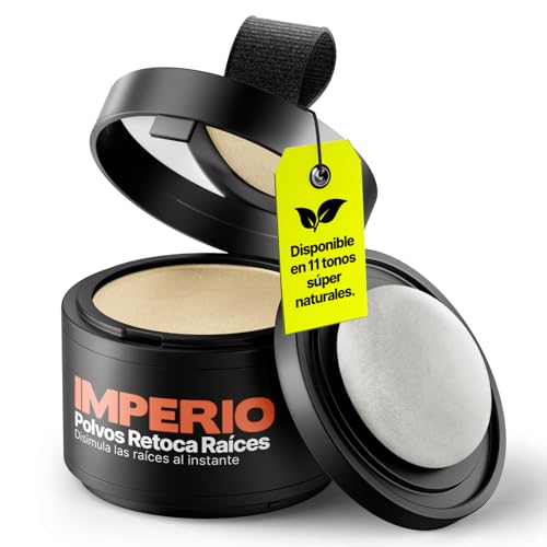 Retocador de raíces en polvo IMPERIO - Corrector capilar para densificar el cabello de mujeres y hombres, maquillaje capilar resistente al agua para cubrir raíces - 4 g (rubio claro)